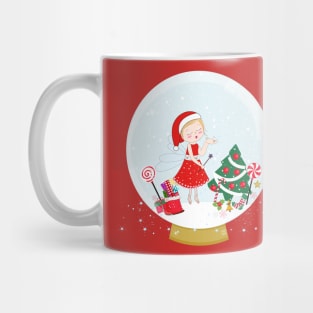 Snow globe. Santa claus fairy tale sending fairy dust Mug